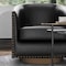 Flash Furniture Myles Club Style Commercial Barrel Accent Armchair, Black Leathersoft Upholstery, Brass Nail Trim BS-AC22-061-BLKPU-GG - alternate 6